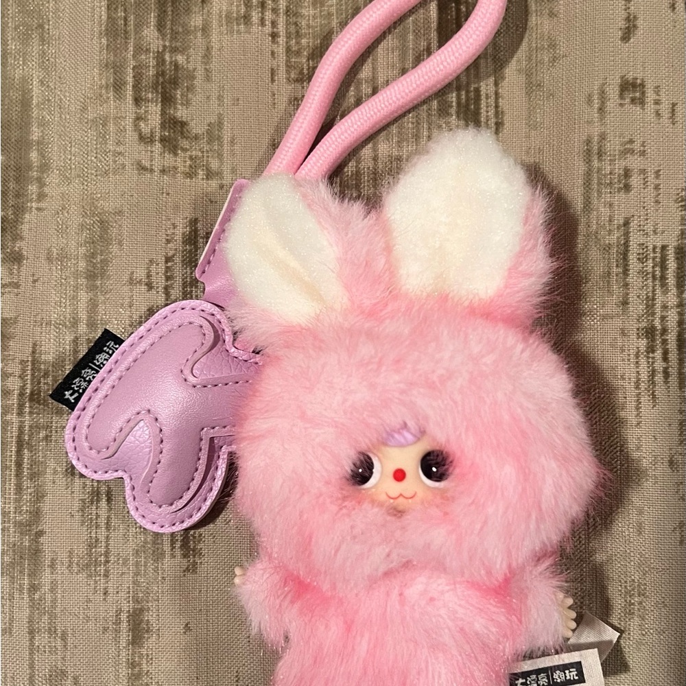 AUTHENTIC Baby Three Super Mini Bunny Plush Pendant w/ Letter K - Picture 2 of 4